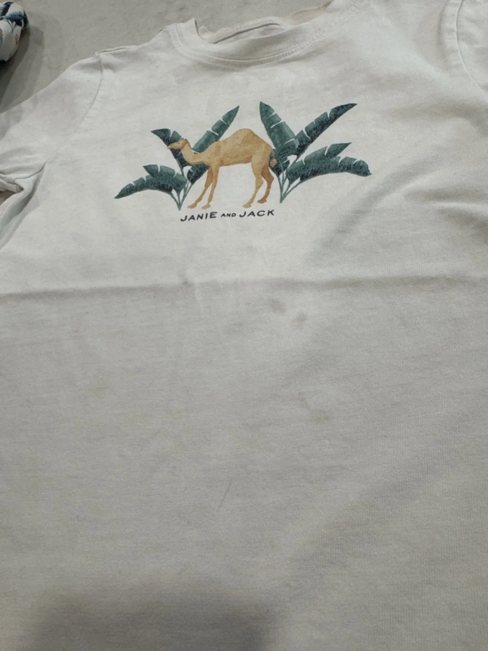 Janie and Jack Camel Swim Trunks and Cotton Shirt 5T - Picture 6 of 8